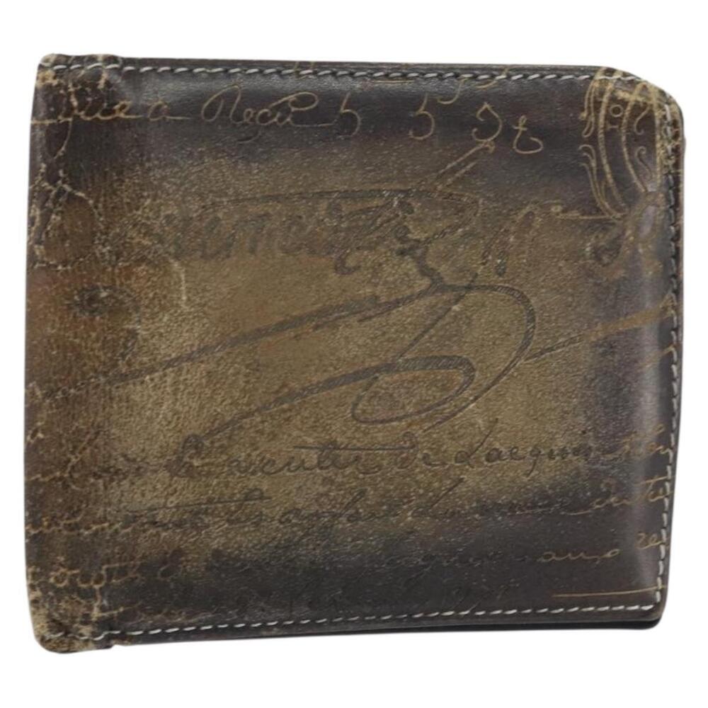 Berluti Wallet Leather Brown Auth bs30657